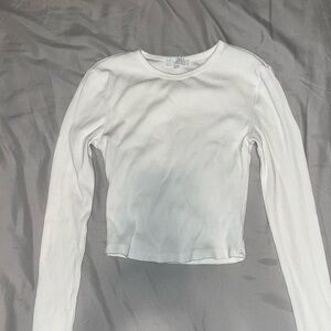 Women's White Long Sleeve Top